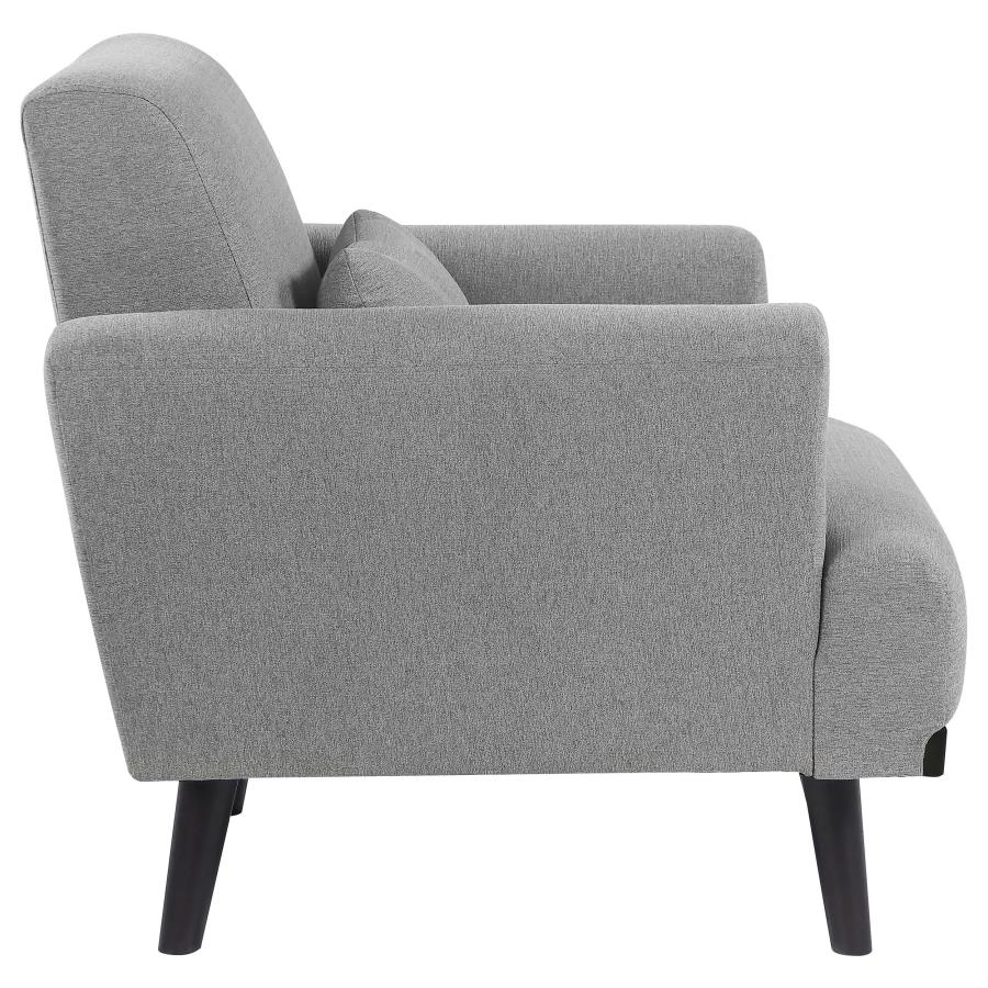 Blake Upholstered Chair with Track Arms Sharkskin and Dark Brown