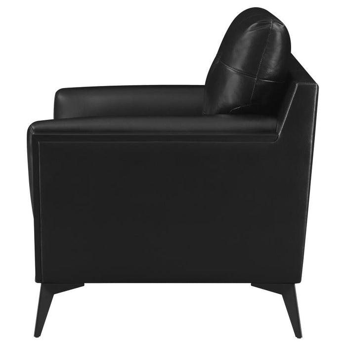 Moira Upholstered Tufted Chair with Track Arms Black