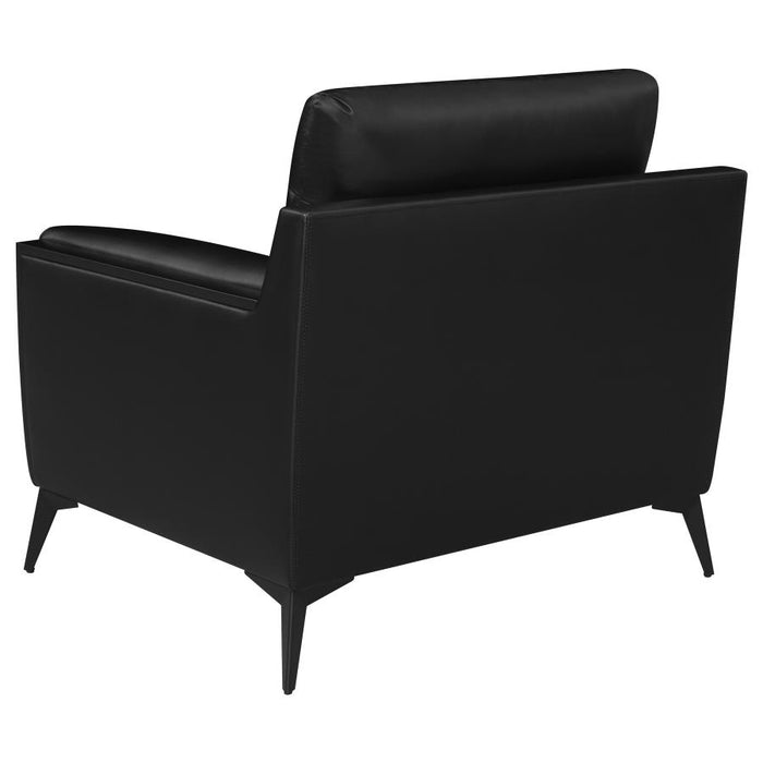 Moira Upholstered Tufted Chair with Track Arms Black