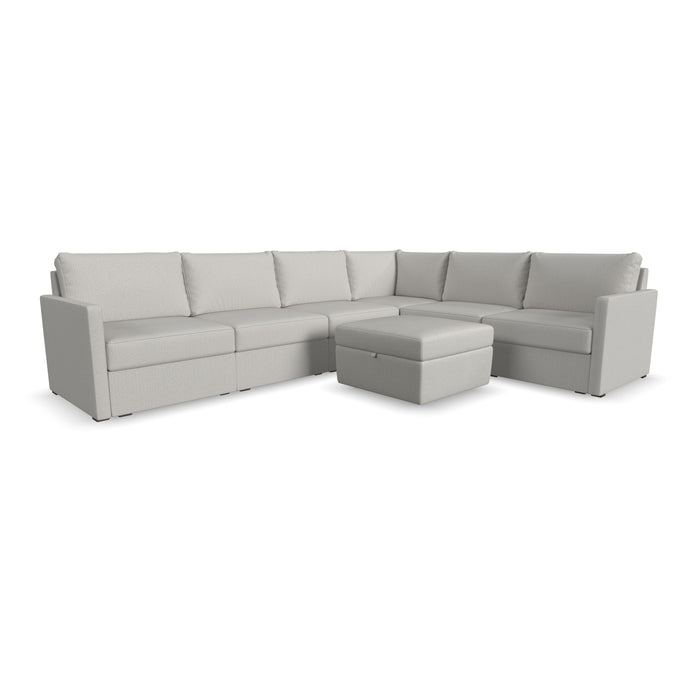 Flex 6-Seat Sectional with Narrow Arm and Storage Ottoman - 5000003377
