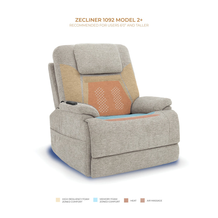 Zecliner Model 2+ Latitudes Power Lift Sleep Recliner with Power Headrest, Lumbar, Heat & Massage - 5000006218