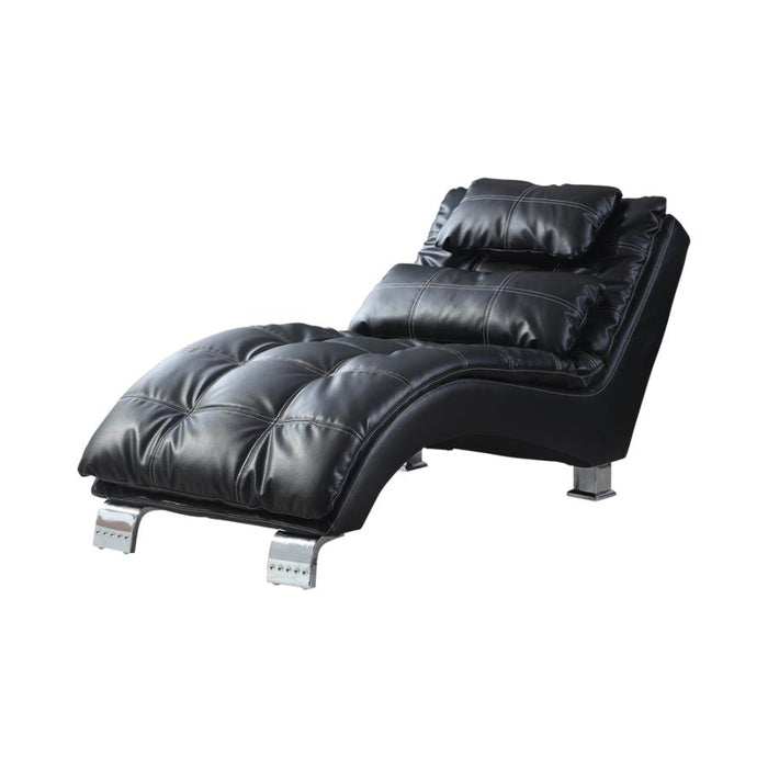 Dilleston Vinyl Chaise Black