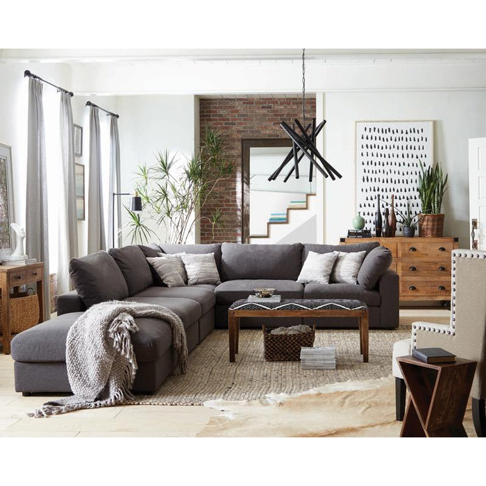 Serene 4-piece Upholstered Modular Sectional Charcoal