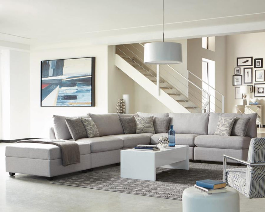 Cambria 6-piece Upholstered Modular Sectional Grey W/ 2 Corners