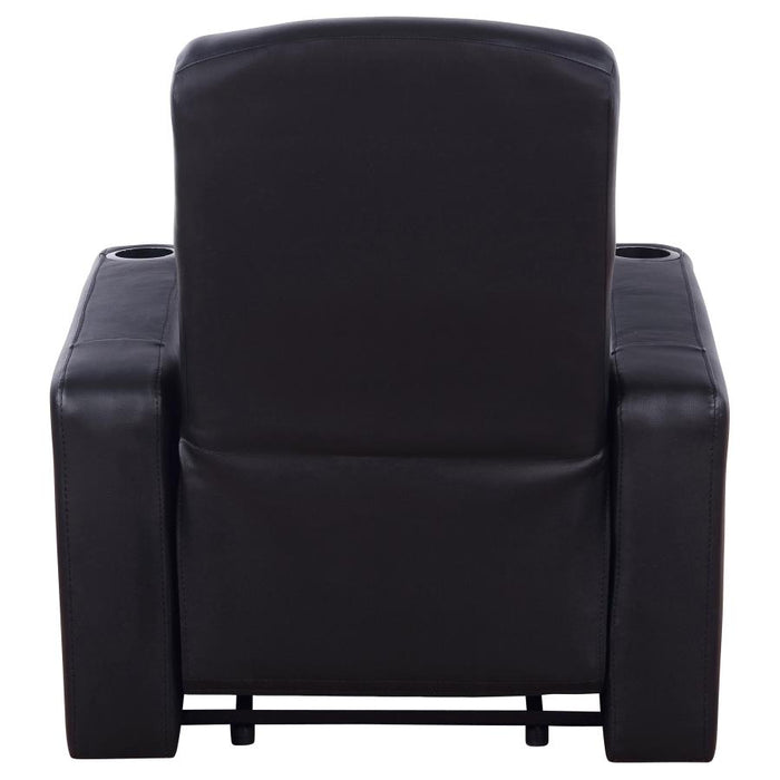 Cyrus Home Theater Top Grain Leather Recliner Black