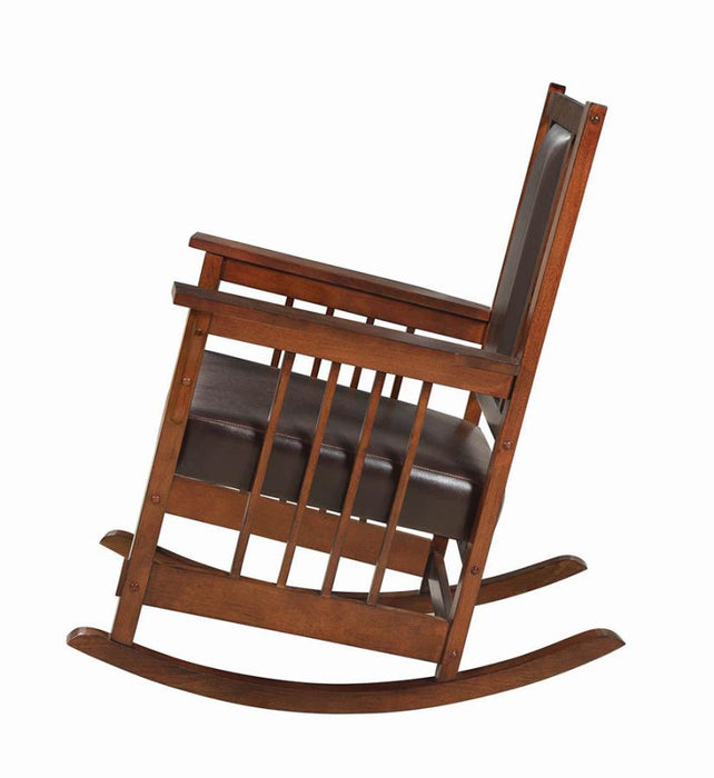 Ida Upholstered Rocking Chair Tobacco and Dark Brown