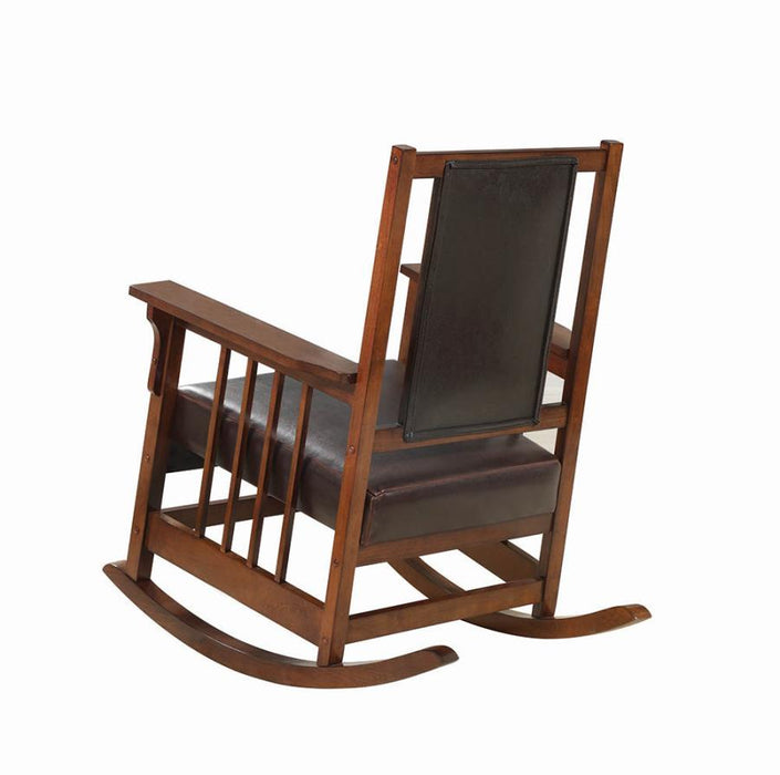 Ida Upholstered Rocking Chair Tobacco and Dark Brown