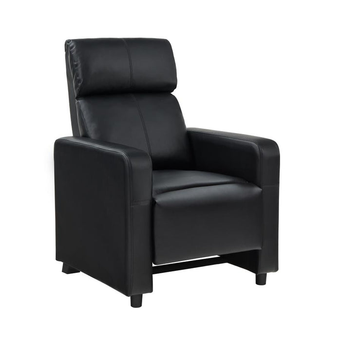 Toohey Home Theater Push Back Vinyl Recliner Black