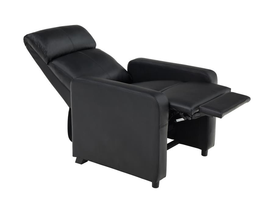 Toohey Home Theater Push Back Vinyl Recliner Black