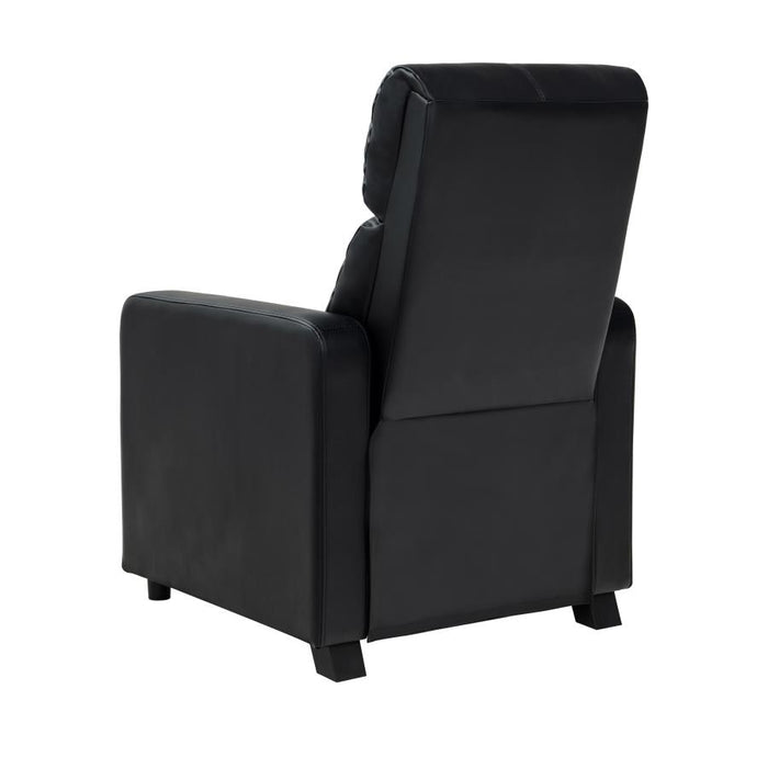 Toohey Home Theater Push Back Vinyl Recliner Black