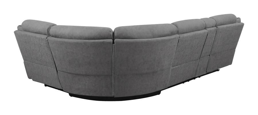 Higgins 4-piece Upholstered Power Sectional Grey