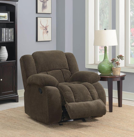 weissman-upholstered-glider-recliner-chocolate