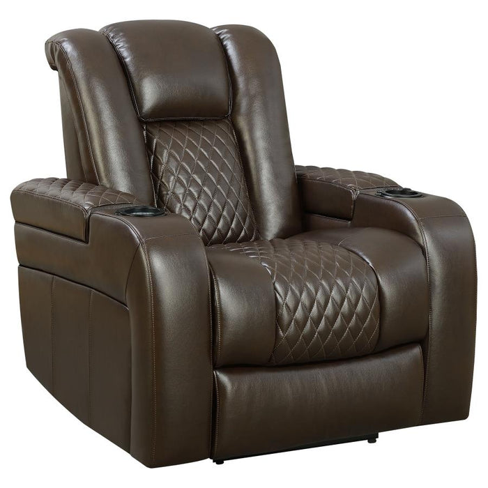 Delangelo Power^2 Recliner with Cup Holders Brown