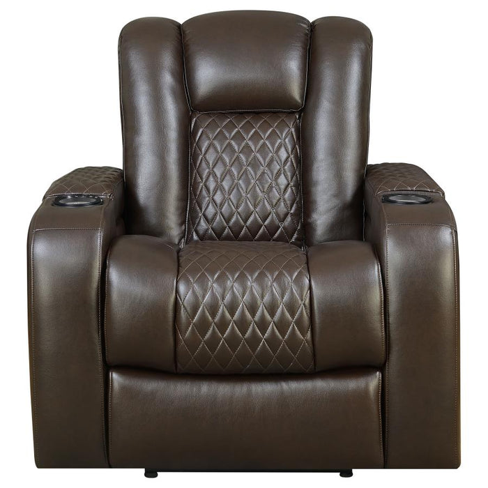 Delangelo Power^2 Recliner with Cup Holders Brown