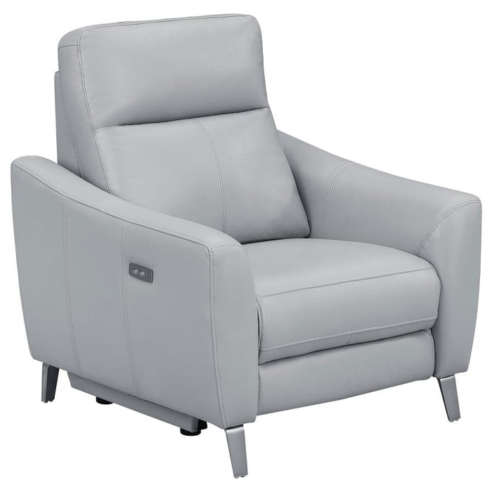 Derek Upholstered Power Recliner LITE GREY