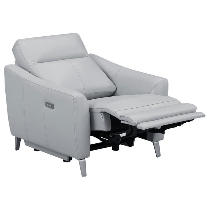 Derek Upholstered Power Recliner LITE GREY