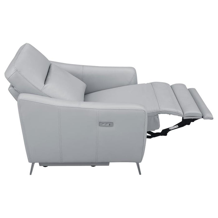 Derek Upholstered Power Recliner LITE GREY