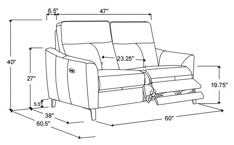 Derek Power Sofa Recliner BLUE