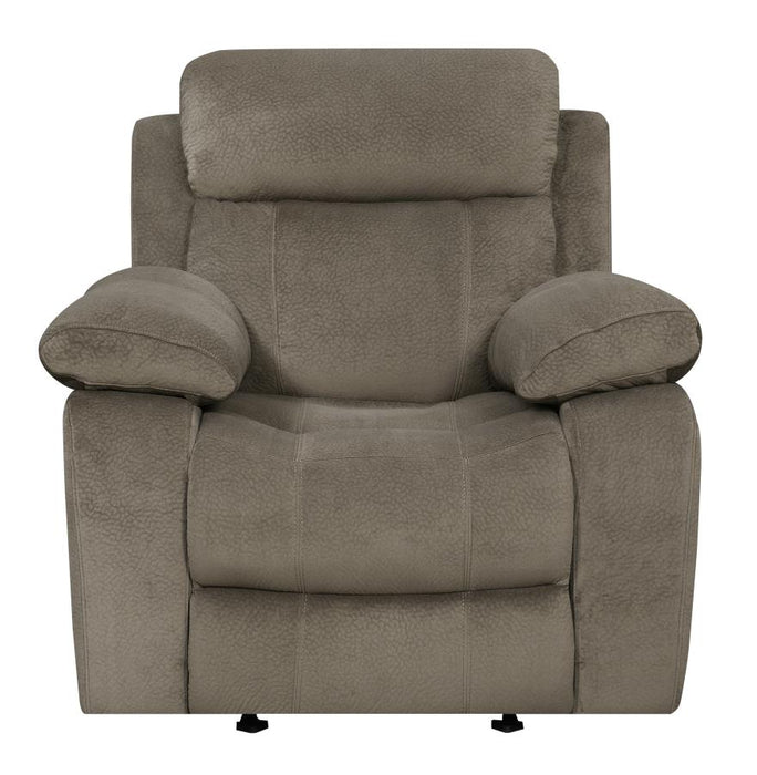 Myleene Pillow Top Arm Glider Recliner Mocha