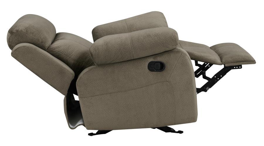 Myleene Pillow Top Arm Glider Recliner Mocha