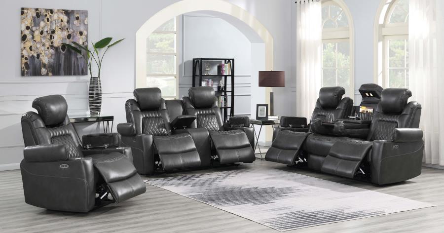 Korbach Upholstered Power^2 Recliner Charcoal