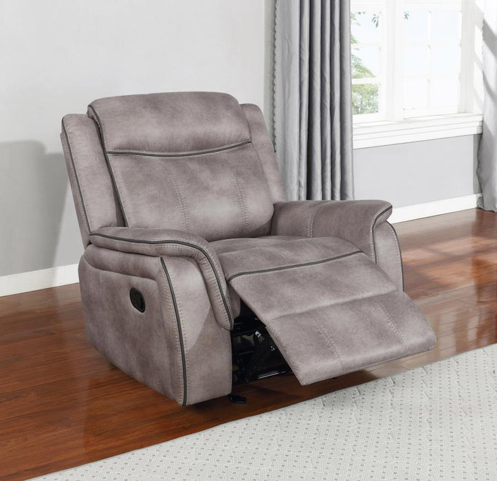 Lawrence Upholstered Tufted Back Glider Recliner TAUPE