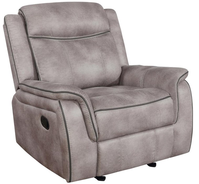 Lawrence Upholstered Tufted Back Glider Recliner TAUPE