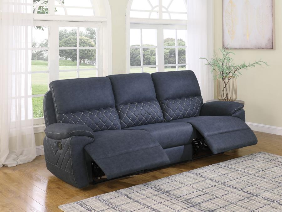 Variel Upholstered Tufted Motion Sofa BLUE