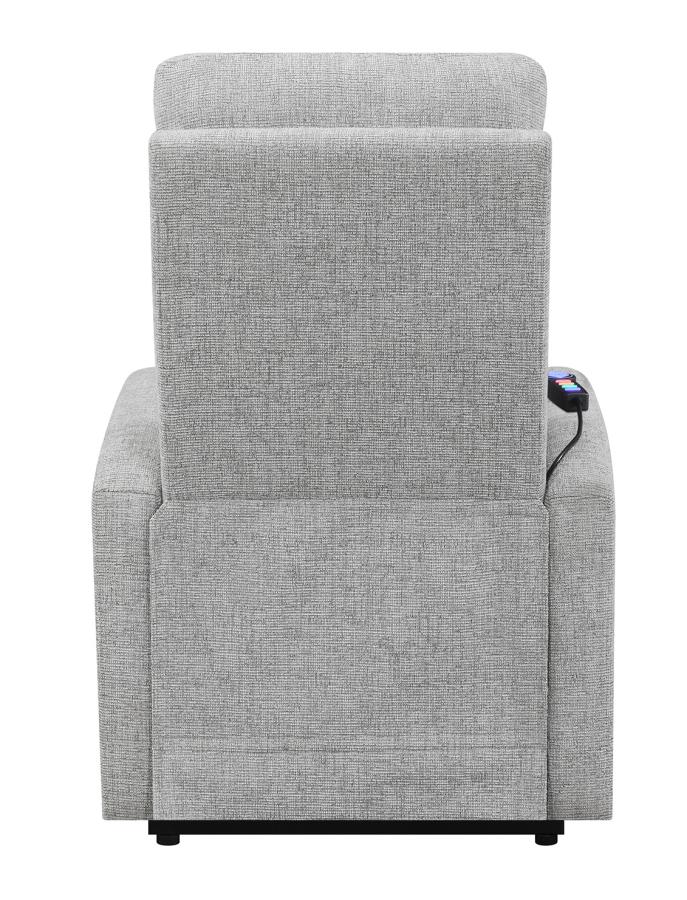 Howie Tufted Upholstered Power Lift Recliner Grey