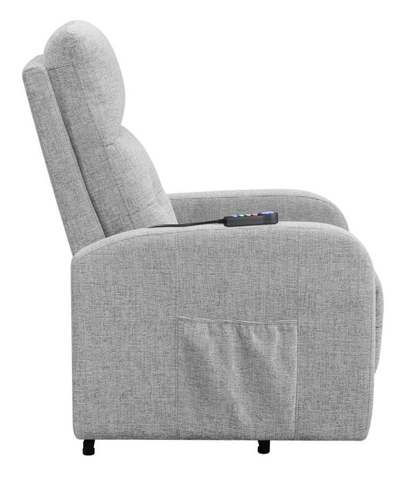 Howie Tufted Upholstered Power Lift Recliner Grey