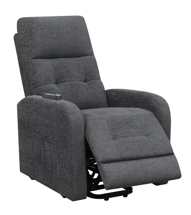 Howie Tufted Upholstered Power Lift Recliner Charcoal