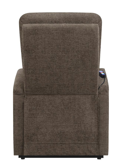 Henrietta Power Lift Recliner with Storage Pocket Brown