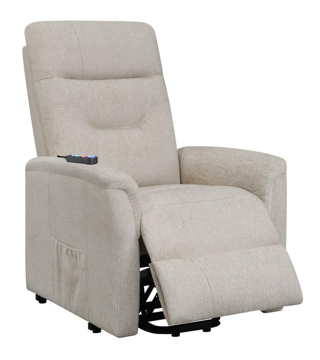 Henrietta Power Lift Recliner with Storage Pocket Beige