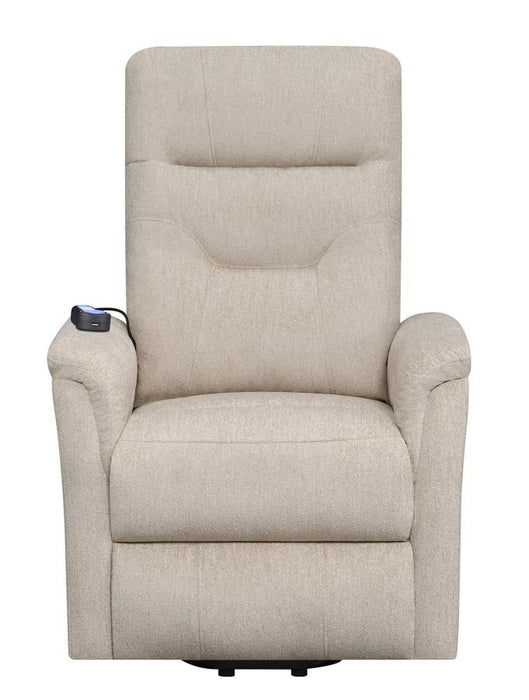 Henrietta Power Lift Recliner with Storage Pocket Beige