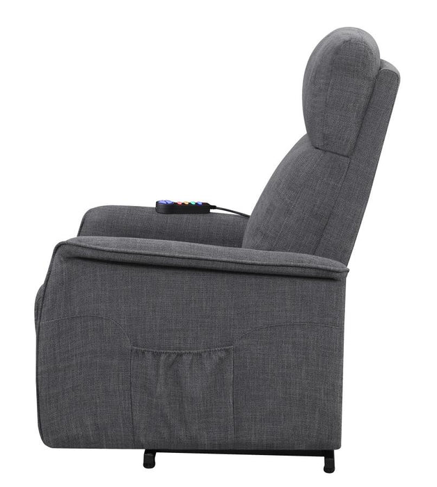 Herrera Power Lift Recliner with Wired Remote Charcoal