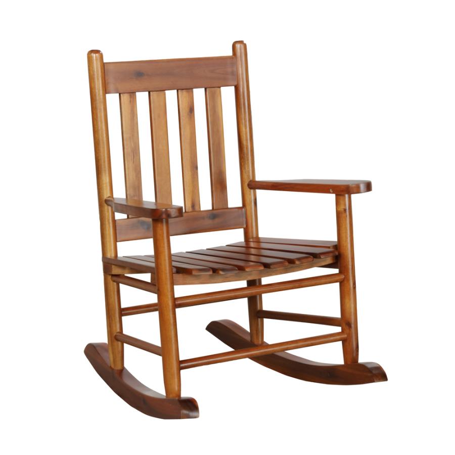 Annie Slat Back Youth Rocking Chair Golden Brown