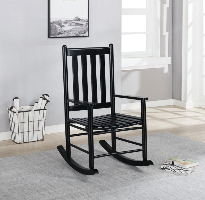 Annie Slat Back Wooden Rocking Chair Black (adult size)