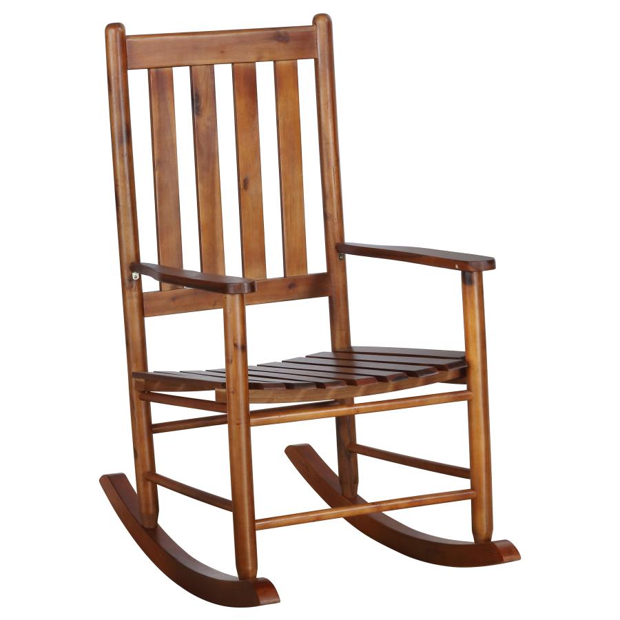 Annie Slat Back Wooden Rocking Chair Golden Brown (adult size)