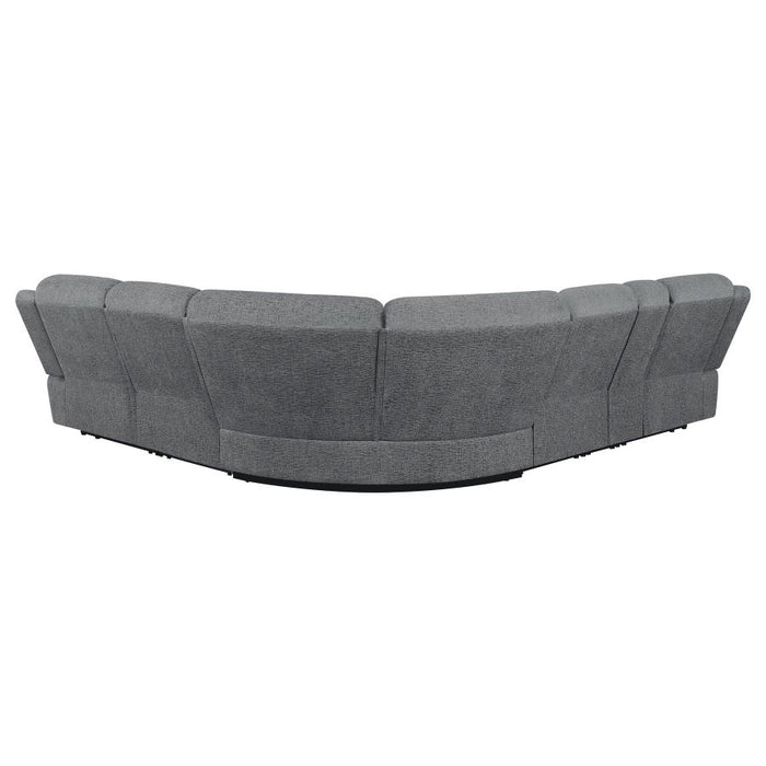 Bahrain 6-piece Upholstered Motion Sectional Charcoal