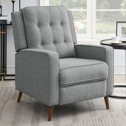 davidson-upholstered-tufted-push-back-recliner-grey