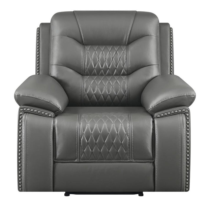 Flamenco Tufted Upholstered Power Recliner Charcoal