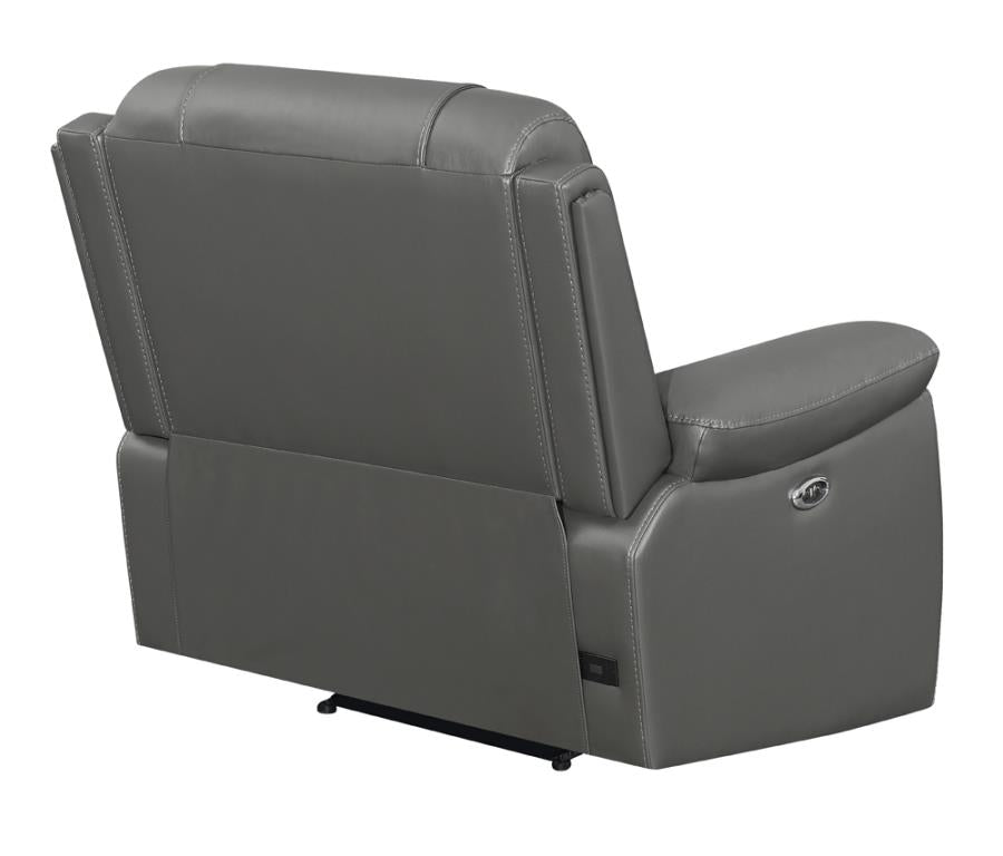 Flamenco Tufted Upholstered Power Recliner Charcoal