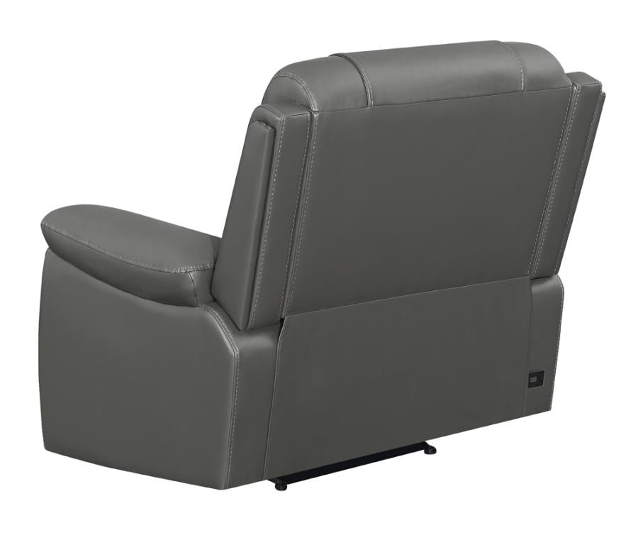 Flamenco Tufted Upholstered Power Recliner Charcoal