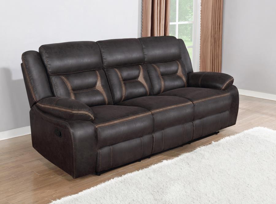 Greer Reclining Sofa DARK BROWN