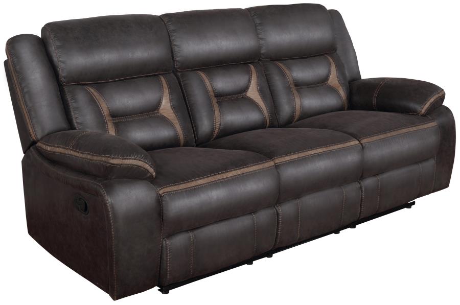 Greer Reclining Sofa DARK BROWN