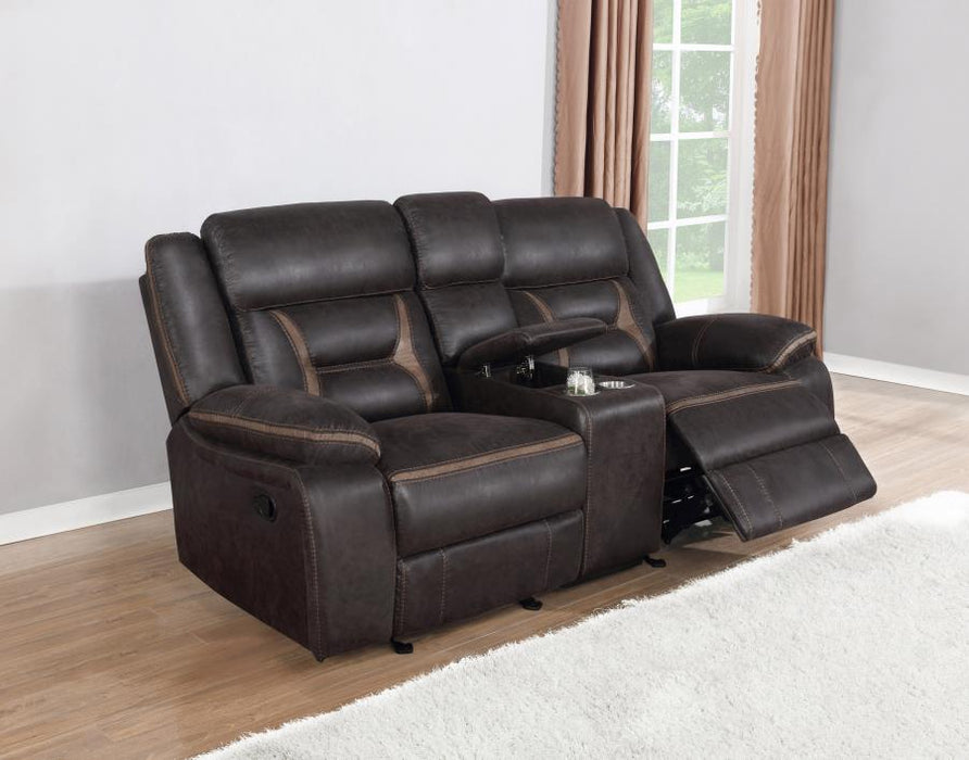 Greer Reclining Sofa DARK BROWN