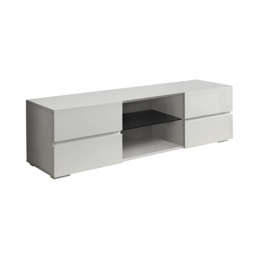 Galvin 4-drawer TV Console GLOSSY WHITE