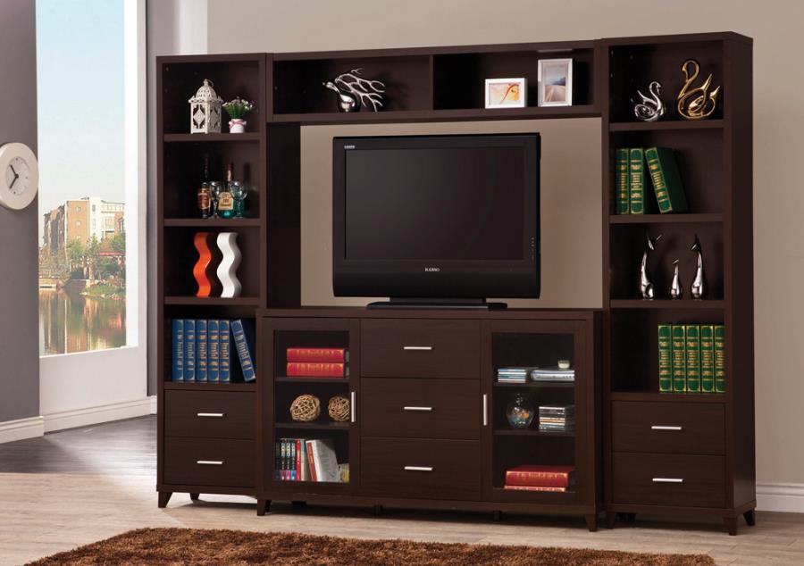 Lewes 2-door 60" TV Stand with Adjustable Shelves CAPPUCCINO ONLY