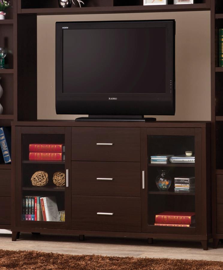 Lewes 2-door 60" TV Stand with Adjustable Shelves CAPPUCCINO ONLY