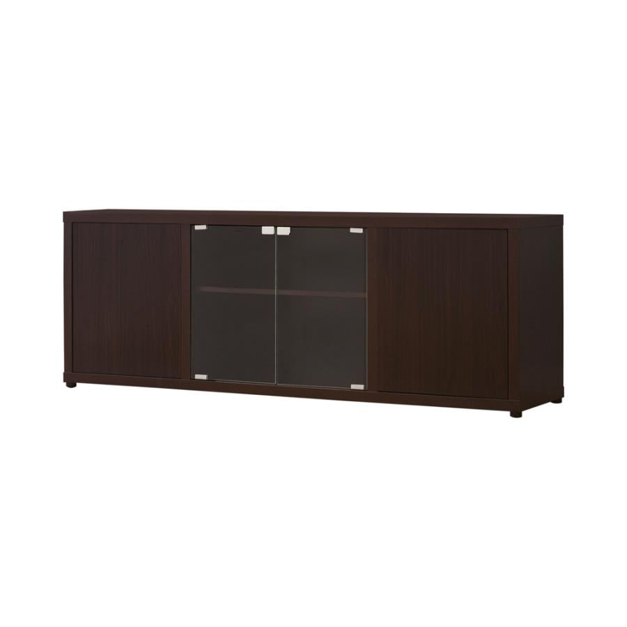 Ames Rectangular 60" TV Console with Magnetic-push Doors CAPPUCCINO ONLY